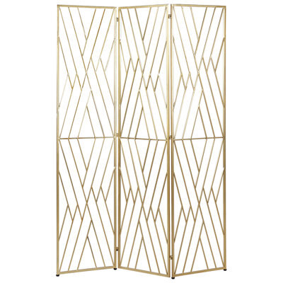 Beliani 3 Panel Room Divider Asolo Gold 117 Cm 170 Cm - image 1