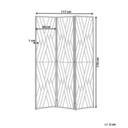 Beliani 3 Panel Room Divider Asolo Gold 117 Cm 170 Cm - thumbnail 3