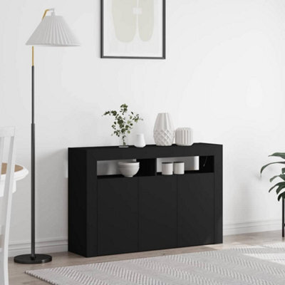 Vidaxl Sideboard Black 116 X 30 X 75 Cm Engineered Wood - image 1