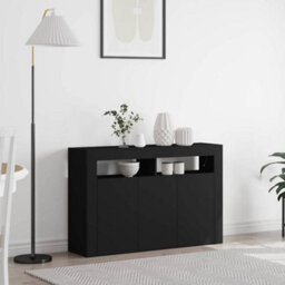 Vidaxl Sideboard Black 116 X 30 X 75 Cm Engineered Wood - thumbnail 1