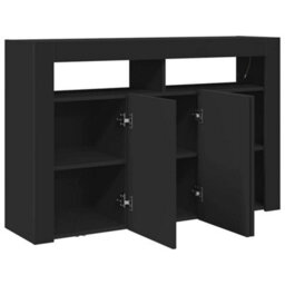 Vidaxl Sideboard Black 116 X 30 X 75 Cm Engineered Wood - thumbnail 6