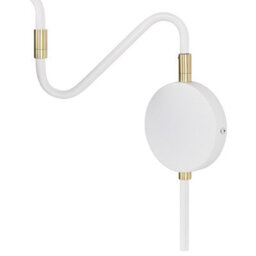 Beliani White Metal Wall Lamp Sconce With Adjustable Shade, Polished Steel And Golden Detail, 20 X 45 X 35 Cm - thumbnail 6