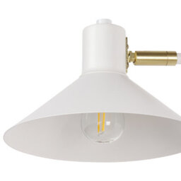 Beliani White Metal Wall Lamp Sconce With Adjustable Shade, Polished Steel And Golden Detail, 20 X 45 X 35 Cm - thumbnail 5