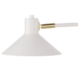 Beliani White Metal Wall Lamp Sconce With Adjustable Shade, Polished Steel And Golden Detail, 20 X 45 X 35 Cm - thumbnail 4
