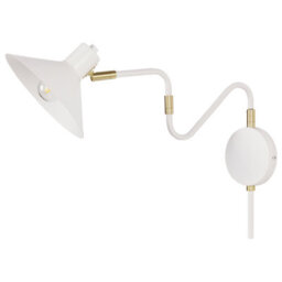 Beliani White Metal Wall Lamp Sconce With Adjustable Shade, Polished Steel And Golden Detail, 20 X 45 X 35 Cm - thumbnail 3