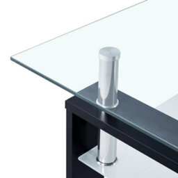 Walplus Coffee Table Black And Transparent 95X55X40 Cm Tempered Glass - thumbnail 4