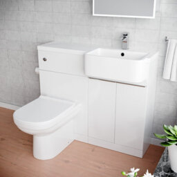 Nes Home 1000mm White Rh Freestanding Cabinet With Basin, Wc Unit & Toilet - thumbnail 5