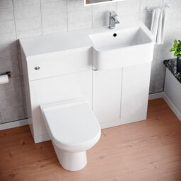 Nes Home 1000mm White Rh Freestanding Cabinet With Basin, Wc Unit & Toilet - thumbnail 4