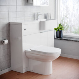 Nes Home 1000mm White Rh Freestanding Cabinet With Basin, Wc Unit & Toilet - thumbnail 3