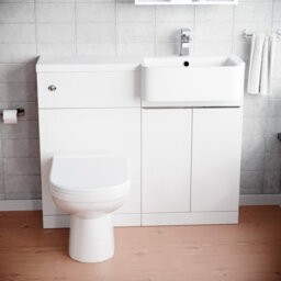 Nes Home 1000mm White Rh Freestanding Cabinet With Basin, Wc Unit & Toilet - thumbnail 2