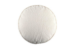 Littens Cream Teddy Boucle Round Footstool Bean Bag Pouffe Ottoman Low Seat 45Cm X 45Cm 25Cm - thumbnail 3