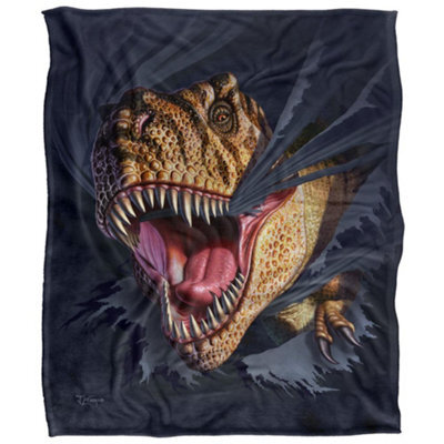 Jq Licensing Jlo Silky Dinosaur Supersoft Blanket Multicoloured (One Size) - image 1