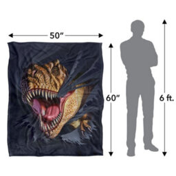 Jq Licensing Jlo Silky Dinosaur Supersoft Blanket Multicoloured (One Size) - thumbnail 5