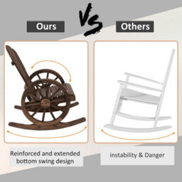 Wyld Haus Kedi Dark Favi Adirondack-Style Outdoor Rocking Chair With Reclining Back, Carbonized Fir Wood - thumbnail 7