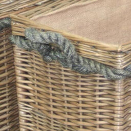Red Hamper St020-021 Wicker Set 2 Rectangular Rope Handled Log Baskets - thumbnail 3