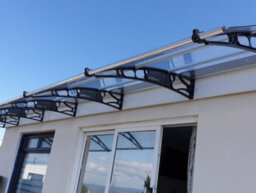 Canofix UK Canofix Door Canopy Pc 7000 Width X 1000 Projection (Black Bracket - Clear Sheet) - thumbnail 4