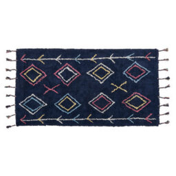 Beliani Rug Corum Black 80 X 150 Cm Cotton - thumbnail 1