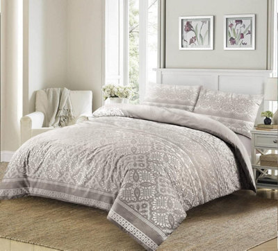Homes & Linen Duvet Cover Set Geometric Printed Paste Aaliyah Easy Care Printed Quilt Cover Bedding Set