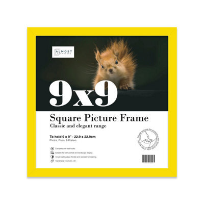 9X9 Yellow Picture Frame (22.9 X 22.9Cm) Poster, Photo, Artwork, Gallery Wall Or Print - image 1