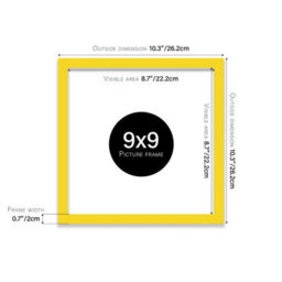 9X9 Yellow Picture Frame (22.9 X 22.9Cm) Poster, Photo, Artwork, Gallery Wall Or Print - thumbnail 3