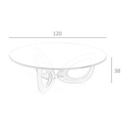 Angel Cerda Stylish Round Tempered Glass Coffee Table With Walnut Legs - thumbnail 7