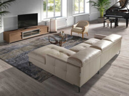 Angel Cerda Stylish Round Tempered Glass Coffee Table With Walnut Legs - thumbnail 3