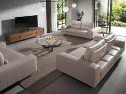 Angel Cerda Stylish Round Tempered Glass Coffee Table With Walnut Legs - thumbnail 6