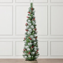 Christow Slim Artificial Snow Cone Berry Tree - thumbnail 1