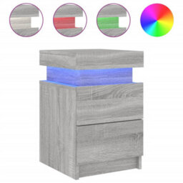 Berkfield Bedside Cabinets With Led Lights 2 Pcs Grey Sonoma 35X39X55 Cm - thumbnail 7