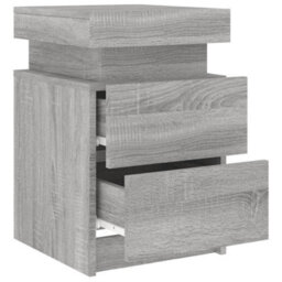 Berkfield Bedside Cabinets With Led Lights 2 Pcs Grey Sonoma 35X39X55 Cm - thumbnail 8