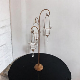 Minster Candle Holder With Glass - Metal - L23 X W23 X H89 Cm - Rusty - thumbnail 4