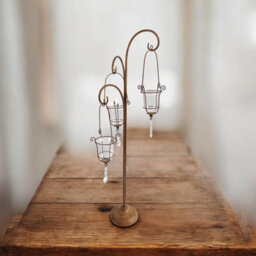 Minster Candle Holder With Glass - Metal - L23 X W23 X H89 Cm - Rusty - thumbnail 3