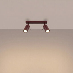 Luminosa Lighting Luminosa Ring Twin Ceiling Spotlight Burgundy 2X Gu10 - thumbnail 3