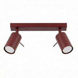 Luminosa Lighting Luminosa Ring Twin Ceiling Spotlight Burgundy 2X Gu10 - thumbnail 1