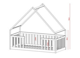 Arte Graphite Wooden Single House Bed Bee 90X190Cm - Floor-Hugging Design With Contemporary Style - thumbnail 2