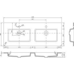 Plum&clay Marvel Gloss Light Grey Wall Hung Bathroom Vanity Unit With White Glass Basin (W)1200mm - thumbnail 6