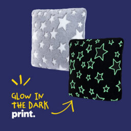 Wicked Gizmos Glow In The Dark Cushion Grey Super Soft Plush Fleece Pillow W/ Luminous Star Print For Bed Sofa Couch And Bedroom Comfort - thumbnail 3