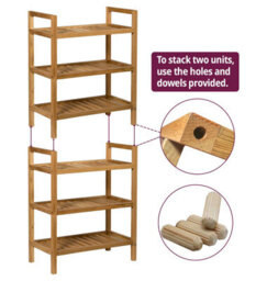 Hallowood Furniture Waverly Oak Narrow 3 Tier Stackable Shoe Rack - thumbnail 5
