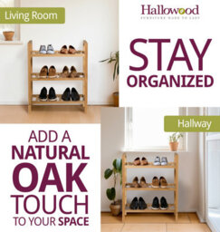 Hallowood Furniture Waverly Oak Narrow 3 Tier Stackable Shoe Rack - thumbnail 7