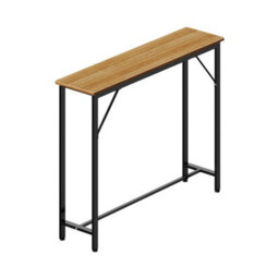 Living And Home Natural Wood Slim Console Table Entryway Table With Adjustable Feet, 100Cm (W) X 20Cm (D) X 75.2Cm (H) - thumbnail 4