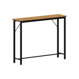 Living And Home Natural Wood Slim Console Table Entryway Table With Adjustable Feet, 100Cm (W) X 20Cm (D) X 75.2Cm (H) - thumbnail 5