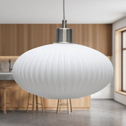 First Choice Lighting Set Of 2 Satin Nickel And White Glass Kitchen Dining Ceiling Lights - thumbnail 3