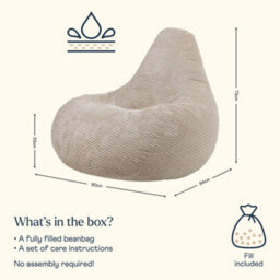icon Dalton Medium Beanbag Corduroy Natural Beige - thumbnail 5