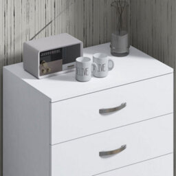 Fwstyle Tunis White 4 Drawer Chest (H) 90Cm (W) 70Cm (D) 41Cm - thumbnail 3