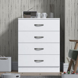 Fwstyle Tunis White 4 Drawer Chest (H) 90Cm (W) 70Cm (D) 41Cm - thumbnail 2