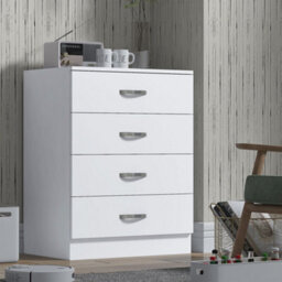 Fwstyle Tunis White 4 Drawer Chest (H) 90Cm (W) 70Cm (D) 41Cm - thumbnail 1