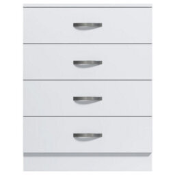 Fwstyle Tunis White 4 Drawer Chest (H) 90Cm (W) 70Cm (D) 41Cm - thumbnail 8