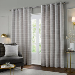 Paoletti Jupiter Chenille Jacquard Eyelet Curtain Pair Silver (W)229Cmx (D)137Cm - thumbnail 2