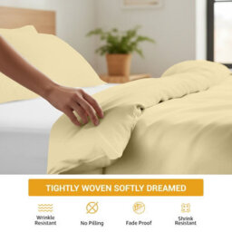 Pamposh 400 Thread Count Egyptian Cotton Double Duvet Cover Set Premium Cotton Breathable Luxury Bedding Set With Zipper Closure - thumbnail 4