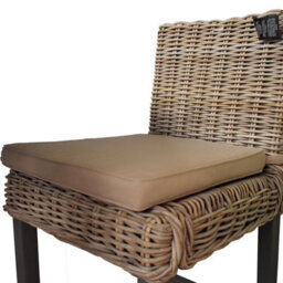 FWSTYLE Set Of 2 Solid Pine Bar Stools/chairs Rattan Detail Painted Greywash Finish - thumbnail 5